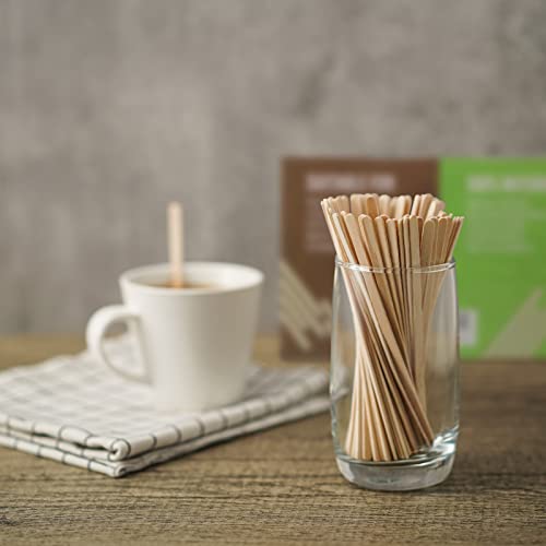1000pc Wood Coffee Stir Sticks - Biodegradable 7" Wood Stirrers for Coffee, Disposable Wooden Stir Sticks for Coffee Bar, Wooden Coffee Stirrers, Round-end BPA free Coffee Sticks - size: 7 Inches - 1000 Sticks