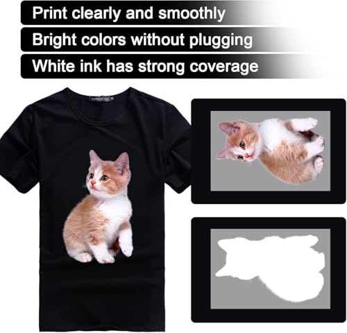 6X 250ML White Premium UV DTF Ink,Refill Ink for EP-Printheads Ep XP600 TX800 i1600 i3200 L805 1390 DX5 DX6 DX7 DX10 and More UV Sticker Printer (2*White+Black Cyan Magenta Yellow)