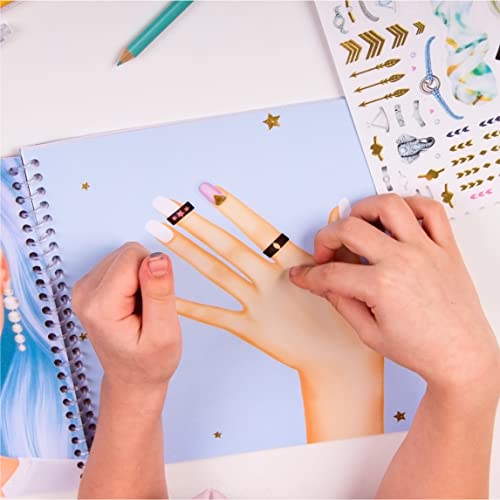 BSCOOL Nails Studio Learn to Design Nails Activity Book for Girls Ages 5+ – 2 Pack – Nail Art Sticker Design Book with Guides – Creative Birthday Gift for Kids - color: 2 PCS Nail Design Studio