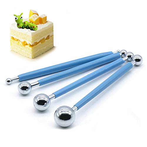 4pcs Fondant Cake Pan Flower Decorating Clay Flower Sugar Craft Ball Model DIY Tool