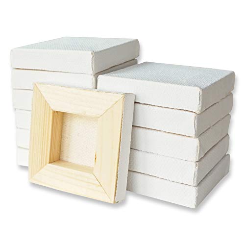 LWR CRAFTS Mini Stretched Canvas 2" X 2" Pack of 12 - size: 2"x2"x12