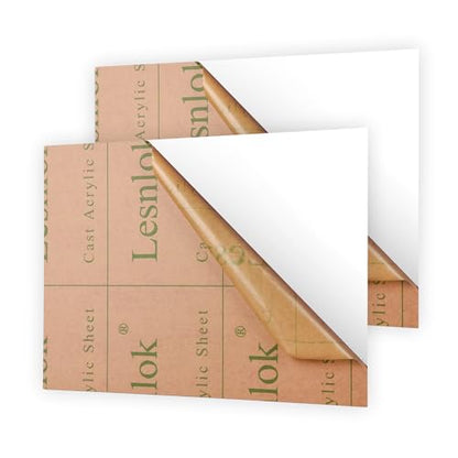 Lesnlok 16 x 20 White Acrylic Sheets 1/8 inch Thick 3mm 2 Pieces Frosting Plexiglass Sheet,Suitable for Painting, Handicrafts, DIY Display Projects (2, Matte White, 16 x 20) - color: matte opaque white, size: 16 x 20 x 1/8