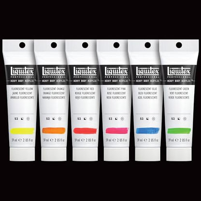 Liquitex Professional Heavy Body Acrylic Paint, 6 x 59ml (2-oz), Fluorescent Colors Set - style: Fluorescent Set 6 x 59ml (2-oz)