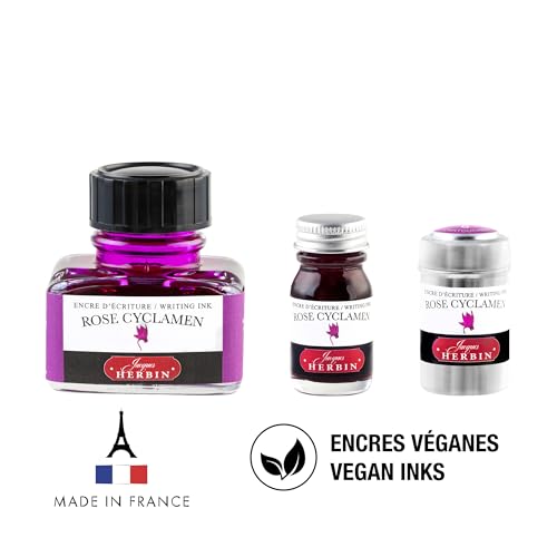 Herbin Fountain Pen Ink - 30ml Bottled - Rose Cyclamen - color: Rose Cyclamen, size: 1 fl oz