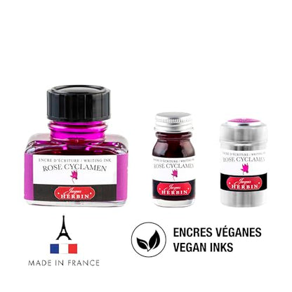 Herbin Fountain Pen Ink - 30ml Bottled - Rose Cyclamen - color: Rose Cyclamen, size: 1 fl oz