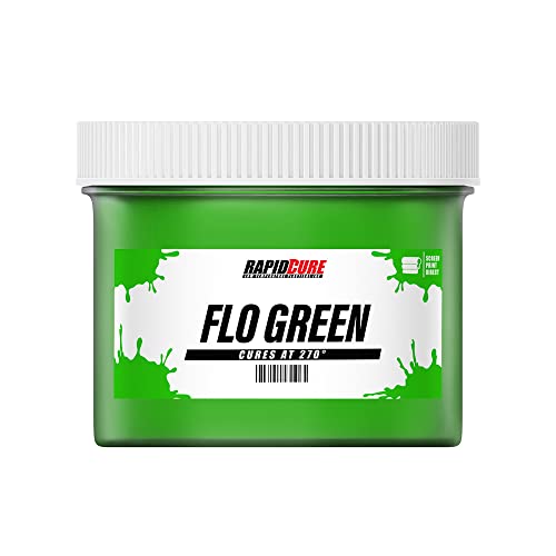 Rapid Cure® Screen Printing Ink Fluorescent Green (8oz.) - Plastisol Ink for Screen Printing, Fast Curing Fabric Paint - Screen Print Direct®, USA Made - color: Fluorescent Green, size: 8 fl oz