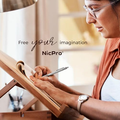 Nicpro 3 Pack Blocky Gear 0.3 mm Metal Mechanical Pencils Set with Case, Lead Drafting Pencil with 8 Tube (480PCS) Lead Refills, 4 Erasers, 18 Eraser Refills for Art Writing, Sketching Drawing - style: 0.3mm