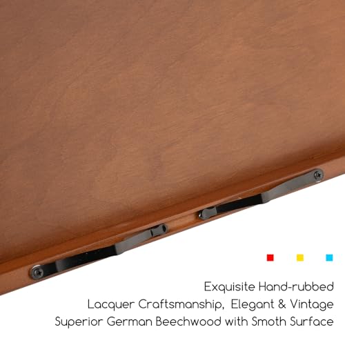 MEEDEN PRO A3 Tabletop Easel with Page Clips, 2 in 1 Versatile Drawing Board for Painting & Book Stand for Reading, 7-Position Adjustable Desktop Easel with Rubber Bands, Foldable Cookbook Holder