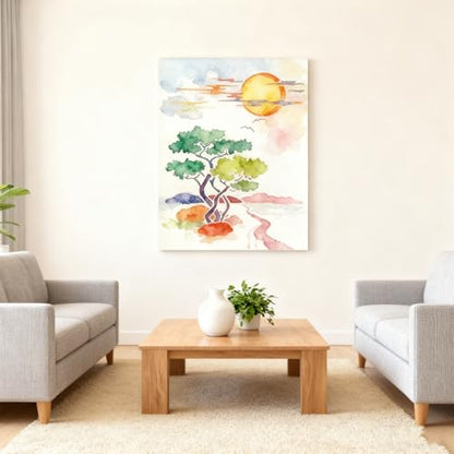 TIAMECH A4 Reusable Night Scene Stencil for Painting | Moon Road Tree Mountain Layering Template, DIY Wall Art, Wood Furniture, Scrapbook & Crafts (8.3x11.7inch) - style: Moon Road