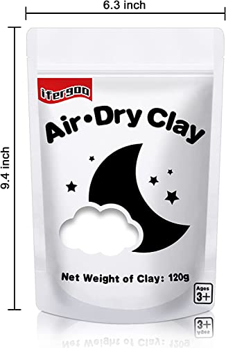 ifergoo White Air Dry Clay, Foam Magic Modeling Clay for School Art & Craft Project, Refill White Clay for Kids, Slime Supplies, Super Light & Soft, Non-Sticky, Non-Toxic, Age 3-12 Boys and Girls Gift - color: D-White Color