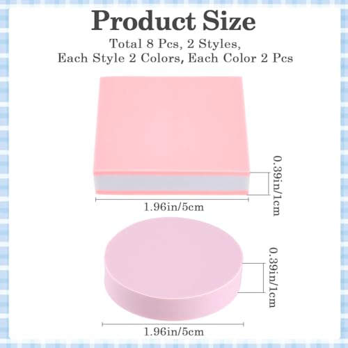 CRASPIRE 8Pcs 4 Styles Pink Rubber Carving Blocks Round Square Linoleum Blocks for Printmaking Stamp Soft Rubber Crafts DIY Crafting Scrapbook Beginners Professional