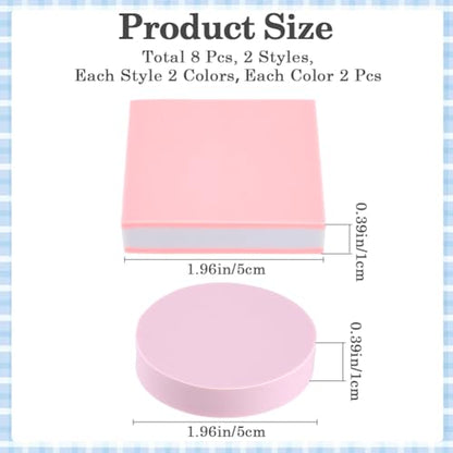 CRASPIRE 8Pcs 4 Styles Pink Rubber Carving Blocks Round Square Linoleum Blocks for Printmaking Stamp Soft Rubber Crafts DIY Crafting Scrapbook Beginners Professional
