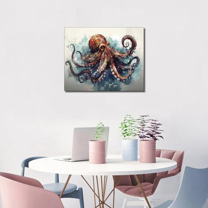 TUMOVO DIY Paint by Number Octopus and Tentacles of Octopus Paint by Numbers for Adults Abstract Adult Paint by Numbers Kids on Canvas Wall Art Paint by Numbers for Adults Beginner Framed 16x20 inch - color: Artwork-06-F