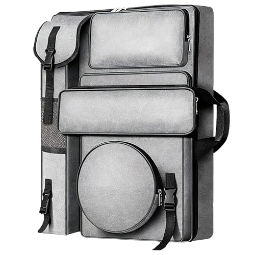26x18.5 Inch,Artist Backpack for Sketching, Oil Painting - color: Grey