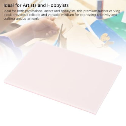 Anu Limen Rubber Carving Block for Stamp Making Printmaking Intricate Designs 20 X 15 X 0.5CM Rose White(Pink) - color: Pink