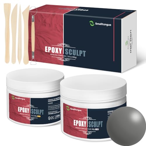 Smalltongue AB Epoxy Sculpt Clay, Natural Color, 2 Part Epoxy Sculpture Modeling Paste Clay (A & B) 1 Pound, Modeling Compound for Modeling, Repair, Fill Up Retrofit and Sculpture - color: NARUTAL, size: 1 Pound