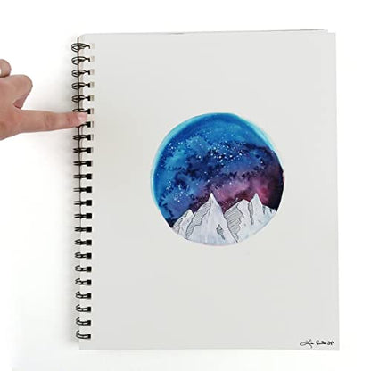 Grumbacher 5.5" x 8.5" Mixed Media Paper Pad with in & Out Pages, 98 lb. / 160 GSM, Side Wire Bound, 60 White Sheets/Pad, 3-Pack - size: 5.5" x 8.5"