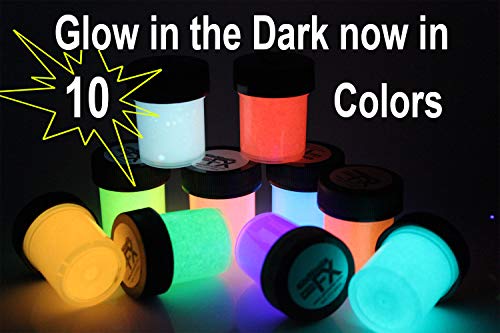 Glow in The Dark Invisible Neutral Visible GID GDV Cosmic Star Paint UV Black Light Reactive Luminous (2oz 10 Color Set)