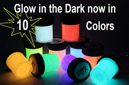 Glow in The Dark Invisible Neutral Visible GID GDV Cosmic Star Paint UV Black Light Reactive Luminous (2oz 10 Color Set)