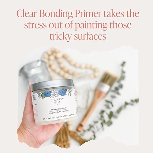 Clear Bonding Primer - Chalk Style Furniture Paint Surface Prep Clear Primer Base Coat - Adhesive Furniture & Decor Primer for Laminate, Glass, Metal, Oil-Based Paint or Stain - Quart (32 oz) - size: 32 Fl Oz (Pack of 1)
