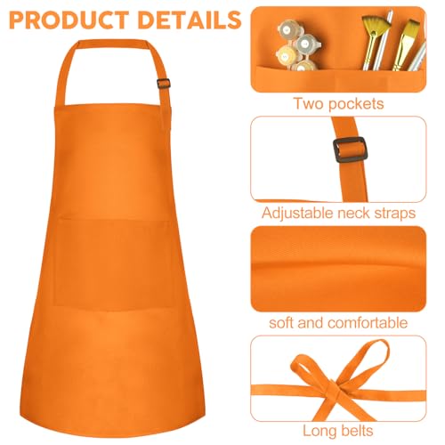 10 Pack Kids Apron Adjustable Children Apron with 2 Pockets Children Chef Painting Aprons for Cooking Baking Painting Crafts Making - color: Multicolor