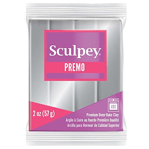 Sculpey Premo™ Polymer Oven-Bake Clay, Silver, Non Toxic, 2 oz. bar, Great for jewelry making, holiday, DIY, mixed media and home décor projects. Premium clay perfect for clayers and artists. - color: Silver