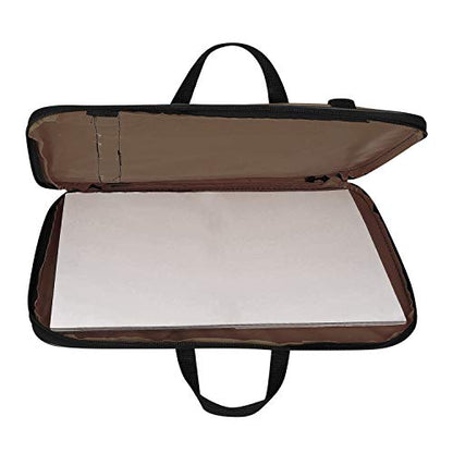 haozaikeji A3 Artist Portfolio Carry Case Bag Portable Waterproof Canvas Shoulder Bag Painting Pad Backpack for Sketching Painting Art Supplies with Shoulder Straps & Carry Handle - color: Brown