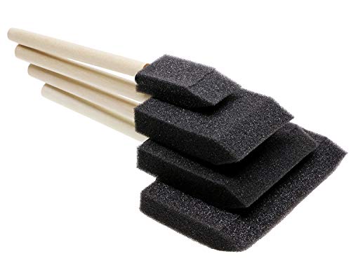 Tupalizy Assorted Sizes Sponge Brushes for Painting DIY Crafts Foam Paint Brush with Wooden Handles for Staining Stencils Art Project Decoupage Acrylics Varnishes Enamel Wood Smooth Surface(4PCS)