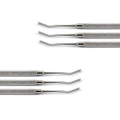 MEDSPO Professional Dental Carvers | Cement Spatula Stock Knife | Single Double End | Sculpting Wax Modeling Mixing | Lab Tools (Heidman Spatula Set of 3)