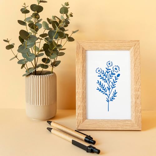 18 Sheet Flower Stencils for Painting, Large Floral Stencils for Walls Reusable with Leaf Vine Designs Wood, Wall, Furniture, Canvas, Home Decor DIY Crafts