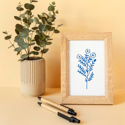 18 Sheet Flower Stencils for Painting, Large Floral Stencils for Walls Reusable with Leaf Vine Designs Wood, Wall, Furniture, Canvas, Home Decor DIY Crafts