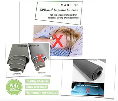 Home Essential, Supmat XL, Super Versatile Extra Large and Thick Heat Resistant Silicone Mat, Counter Mat (Serenity Blue) - color: Serenity Blue, size: X-Large