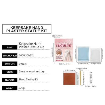 Eco Resin Casting Powder - 100g Easy Mixing Water Activated | Clay Hand Molding Kit Plaster Powder - for Mold Making Hand Sculpture Home Decor Beginners Couples