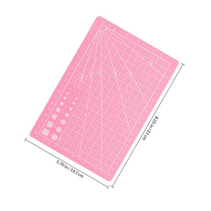 2pcs A5 Dual-sided Self-healing Silicone Craft Cutting Mats for Sewing Quilting and DIY Art Projects, Pink Hobby Table Protection Pads