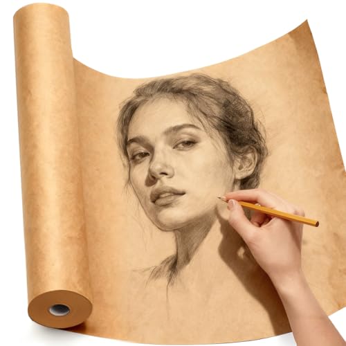 PerkHomy Craft Paper Roll 15" x 900" (75') Kraft Paper for Gift Wrapping Moving Art Floor Covering Packing Painting Drawing Paint Easel Poster Chart Paper (Brown, 15" W x 900" L (75')) - color: Brown, size: 15" x 900" ( 75' )