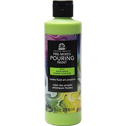 FolkArt Pre-Mixed Acrylic Pouring Paint, 8 oz, Sour Apple - color: Sour Apple
