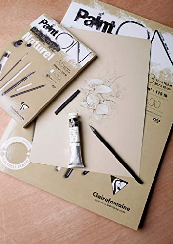 Clairefontaine Paint'On Multi-Technique Naturel Pad, 250 g, A3, 30 Sheets - color: Naturel, size: A3