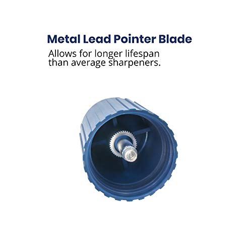 Pacific Arc Hand Held Rotary Lead Pointer with Sharp and Blunt Settings and Lead Cleaner, Blue