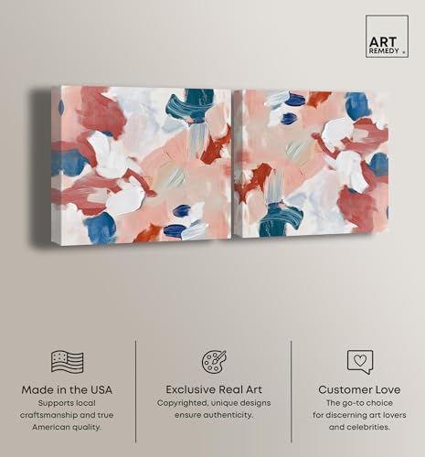Art Remedy Pastel Hue Abstract Canvas, 40" x 40", Gallery Wrapped, Emotional Expression Colors I Set - color: Gallery Wrapped, size: 40" x 40"