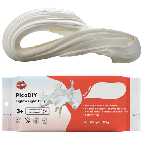 Lightweight Clay - Air Dry Clay, Ultra Light & Soft, Safe & Non-Toxic, Moldable & Flexible, DIY Modeling Clay for Anime Figures, Sculpting, Molding, Creative Art Crafts - color: White