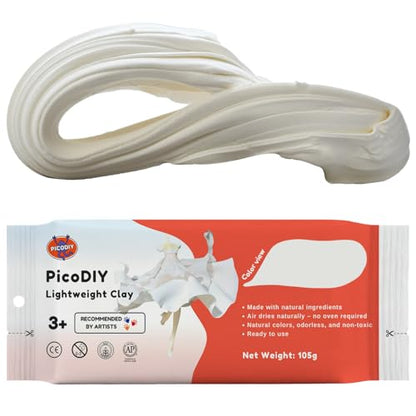 Lightweight Clay - Air Dry Clay, Ultra Light & Soft, Safe & Non-Toxic, Moldable & Flexible, DIY Modeling Clay for Anime Figures, Sculpting, Molding, Creative Art Crafts - color: White