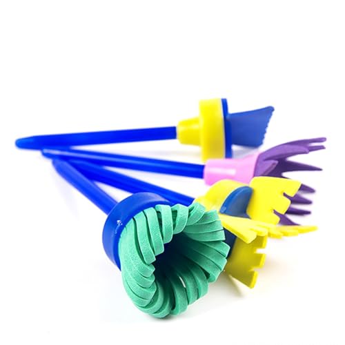Textured Paint Brush DIY Patterns and Effects Foam Sponge Brushes Painting Stamper Unique Art Tools for Painting Drawing Crafts Varnishes 8pcs - color: D