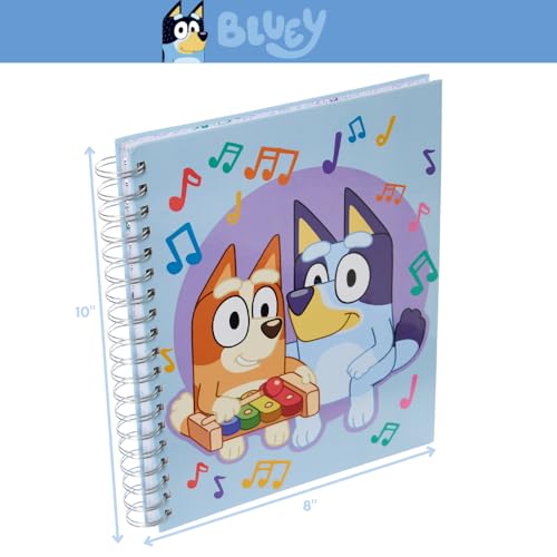 Bluey Sketchbook for Kids with Washable Markers, 86 Blank Pages Spiral Bound, Light Blue - color: Bluey- Light Blue