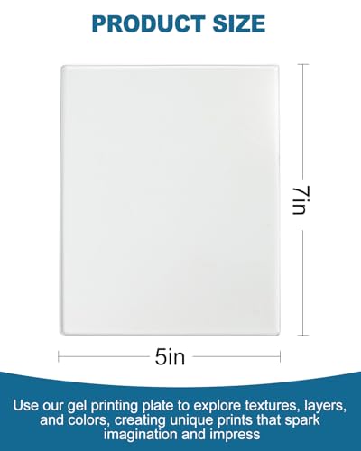 UCEC 6 Pcs 5 x 7 Inch Reusable Gel Printing Plate, Monoprinting Gel Plate Pack, Small Printmaking Plates for Journaling, Scrapbooking, Card Making, Art Paper Crafts and DIY Printing - color: Clear-Gel Plate 5×7 (6pcs)