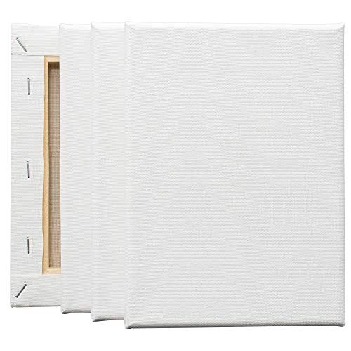 FIXSMITH Stretched White Blank Canvas- 5x7 Inch,6 Pack,Primed,100% Cotton,5/8 Inch Profile of Economy Value Pack for Acrylics,Oils & Other Painting Media. - size: 5"x7"