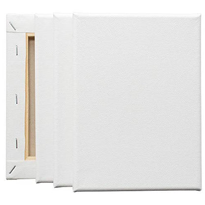 FIXSMITH Stretched White Blank Canvas- 5x7 Inch,6 Pack,Primed,100% Cotton,5/8 Inch Profile of Economy Value Pack for Acrylics,Oils & Other Painting Media. - size: 5"x7"