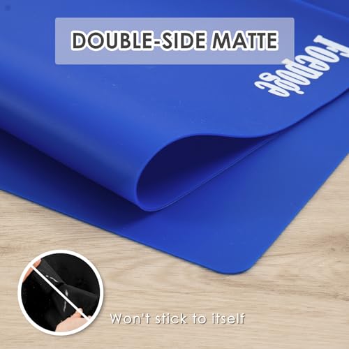 31.5" x 23.6" Extra Large Silicone Mat for Resin Casting, Crafts and Epoxy, Nonstick Silicone Sheet for Jewelry Casting Molds, Countertop Protector Mat Heat Resistant Placemats by Foepoge, Dark Blue - color: Dark Blue