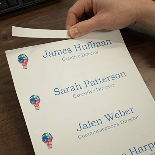 Nap Nameplates White Printable Perforated Name Plate Paper 2 x 8 – Nap Industrial Group Name Plates, 4 Packs of 20 nameplates (80 Inserts), Printing Instructions Included - color: White, size: 8" x 2"
