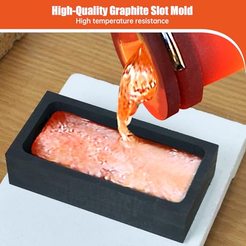 9 Pieces Graphite Torch Melting Casting Kit, Includ 2 Crucible Stir Stick|Casting Mould|11 in 1 Ingot Mould|Quartz Plate|Crucible|Cylindrical Graphite|Quartz Crucible|Whip Tongs,Gold Metal Melting Kit