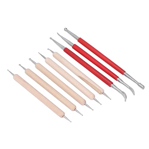 Double End Tracing Dotting Stylus, Small Portable Engraving Stylus Set with Stainless Steel Tips for Modeling Carving Smoothing Clay Ceramic Sculpture DIY Crafts